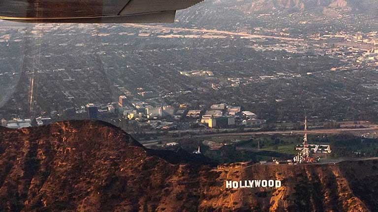 Hollywood view from aircraft